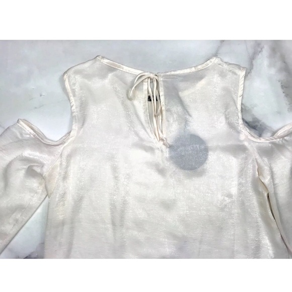 Peplum Blouse Shimmer Ivory Harlowe & graham - Picture 5 of 8